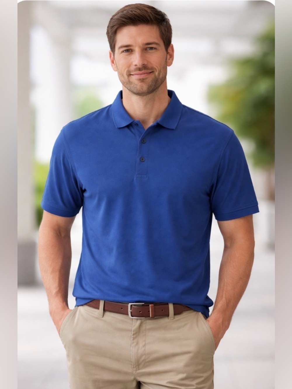 Bugatchi Deep Blue Polo Shirt Size XL